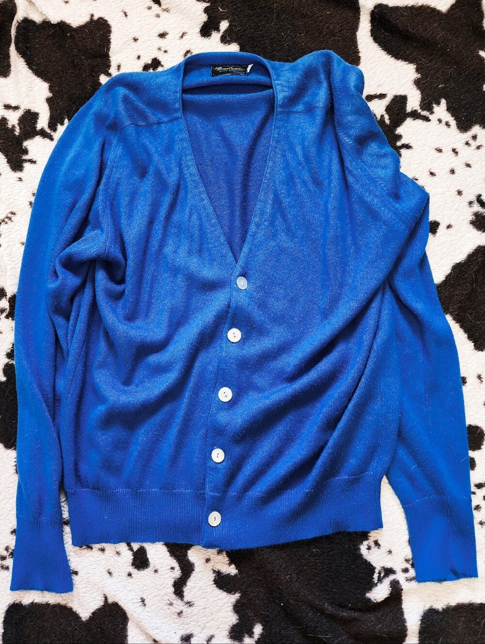 "PENNEY'S" WOMEN'S 60'S SWEATER/CARDI - ROYAL BLUE